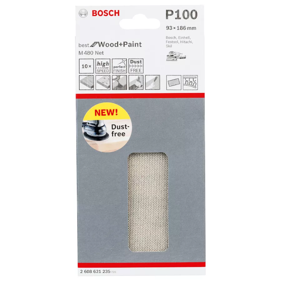 Abrasif M480 filet Expert Wood+Paint 93x186mm (par 10) Abrasif M480 filet Expert Wood+Paint 93x186mm (par 10)